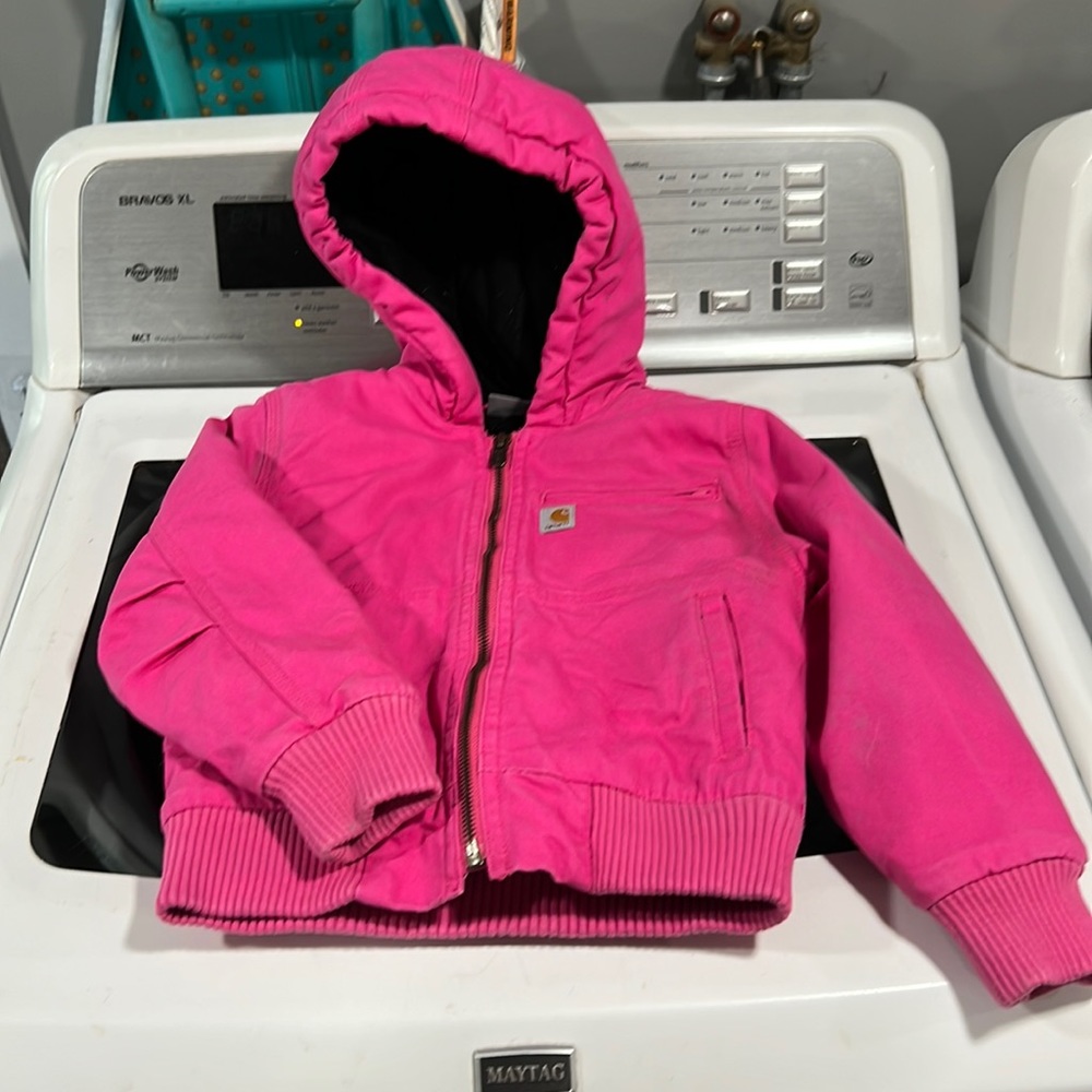 Carhartt kids winter jacket, size xxs (4-5), pink